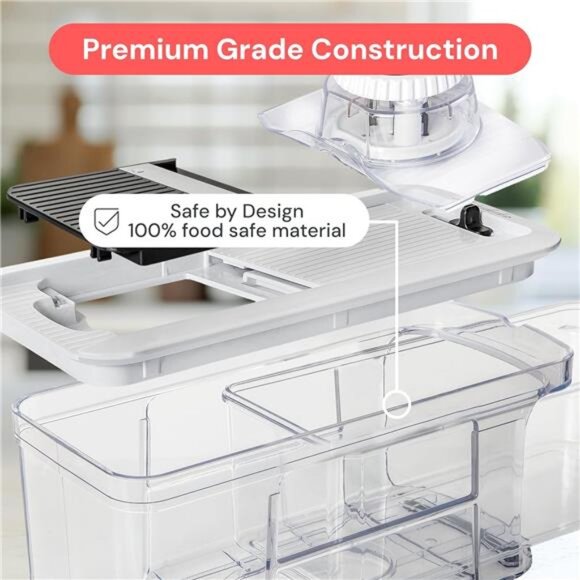 Mandoline Slicer for Kitchen - Vegetable Chopper, Onion Potato Food - Picture 5 of 7